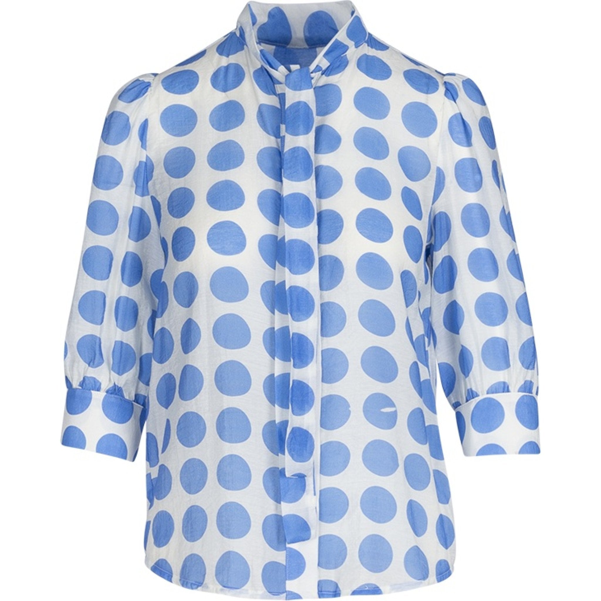 Tibe b pois shirt azur