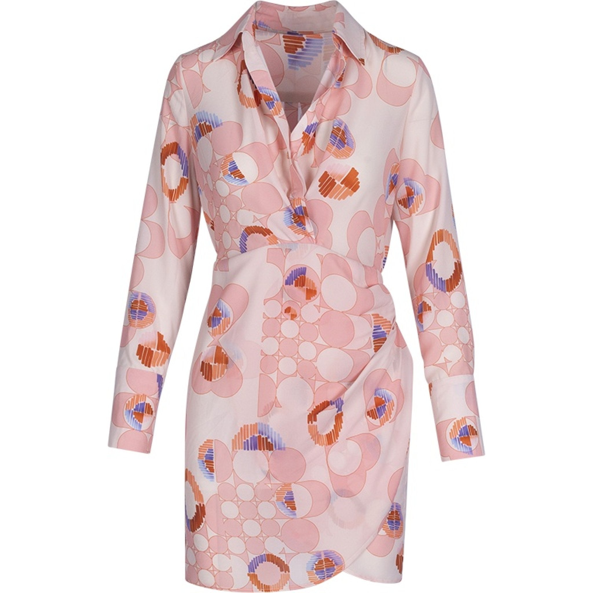 Drap circle dress pink