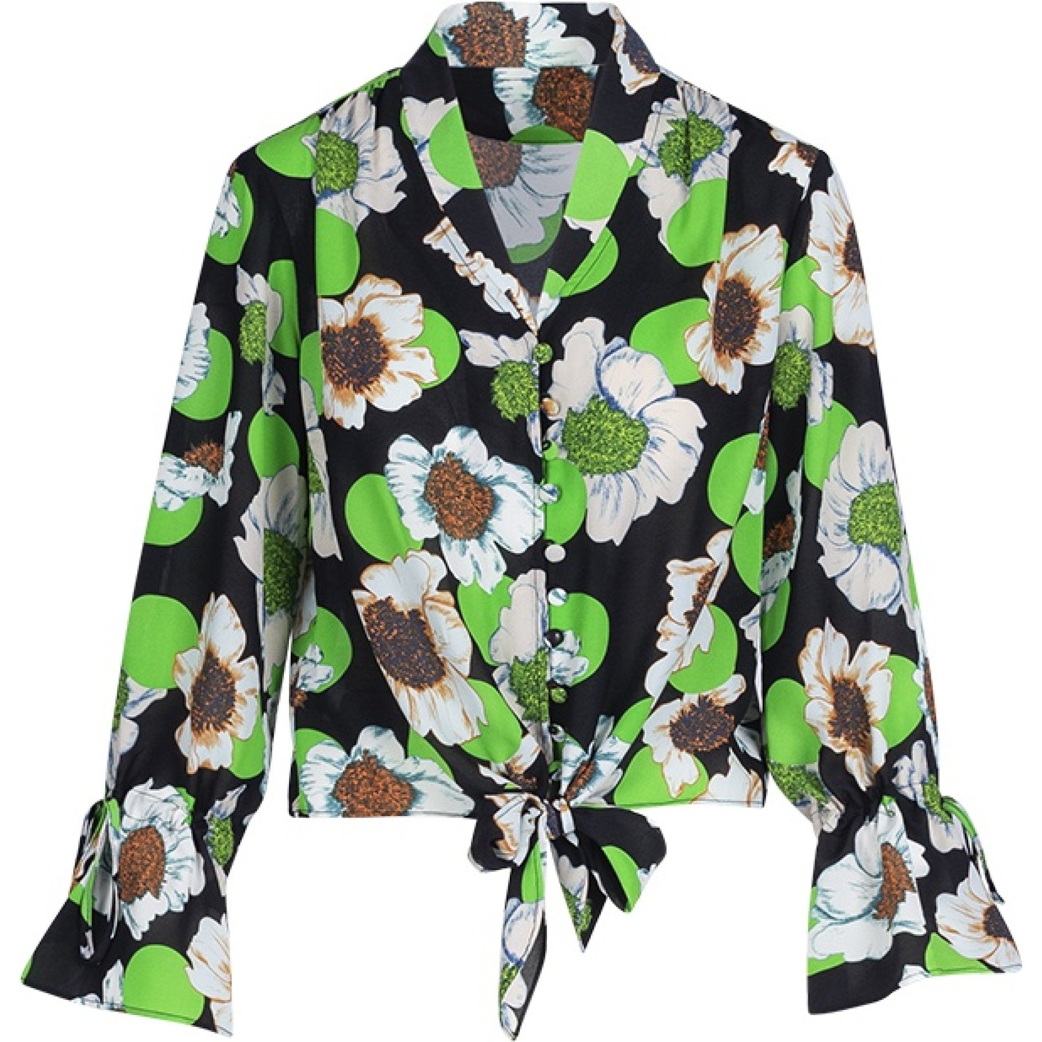 Bianca floral black shirt black
