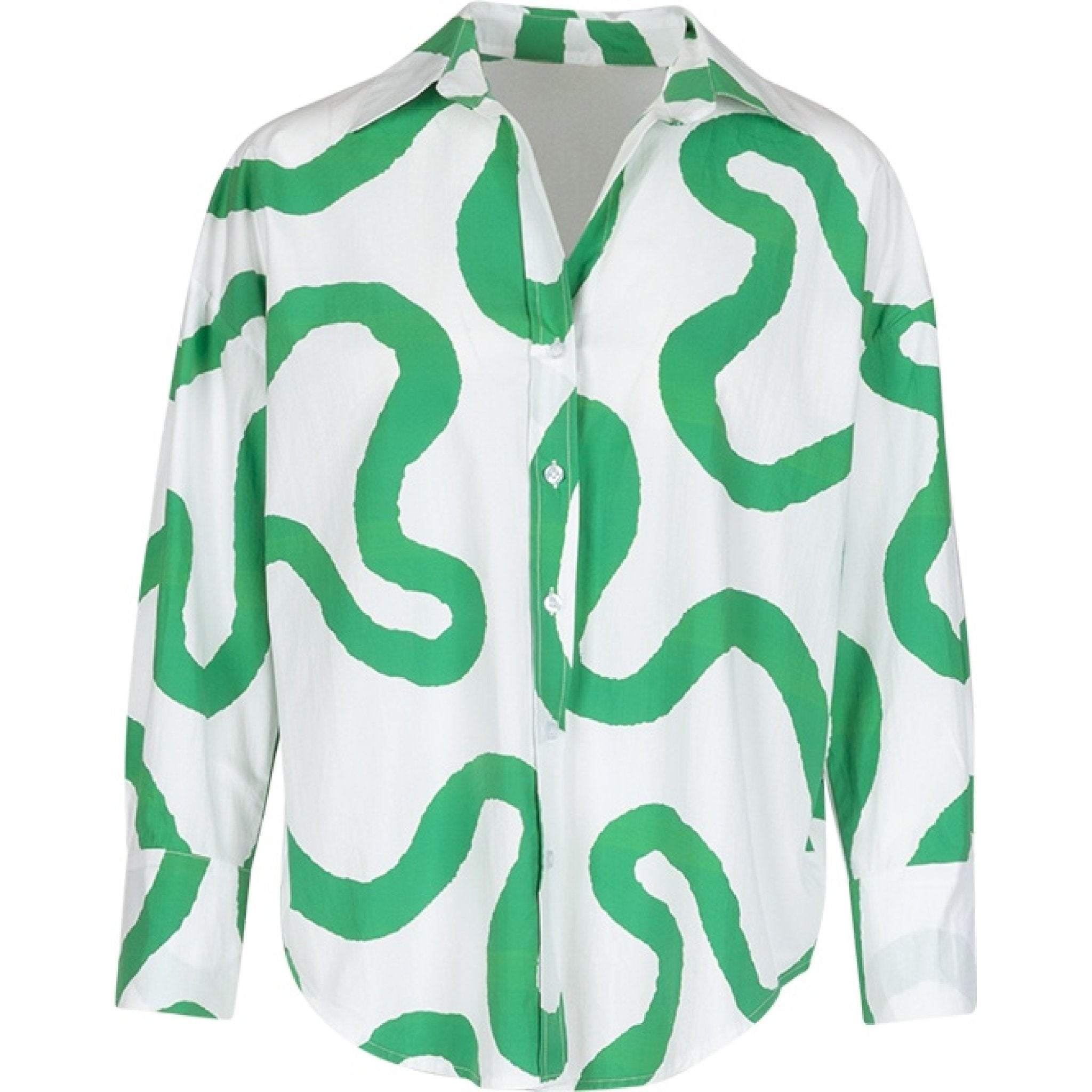 Teodora wave shirt emerald