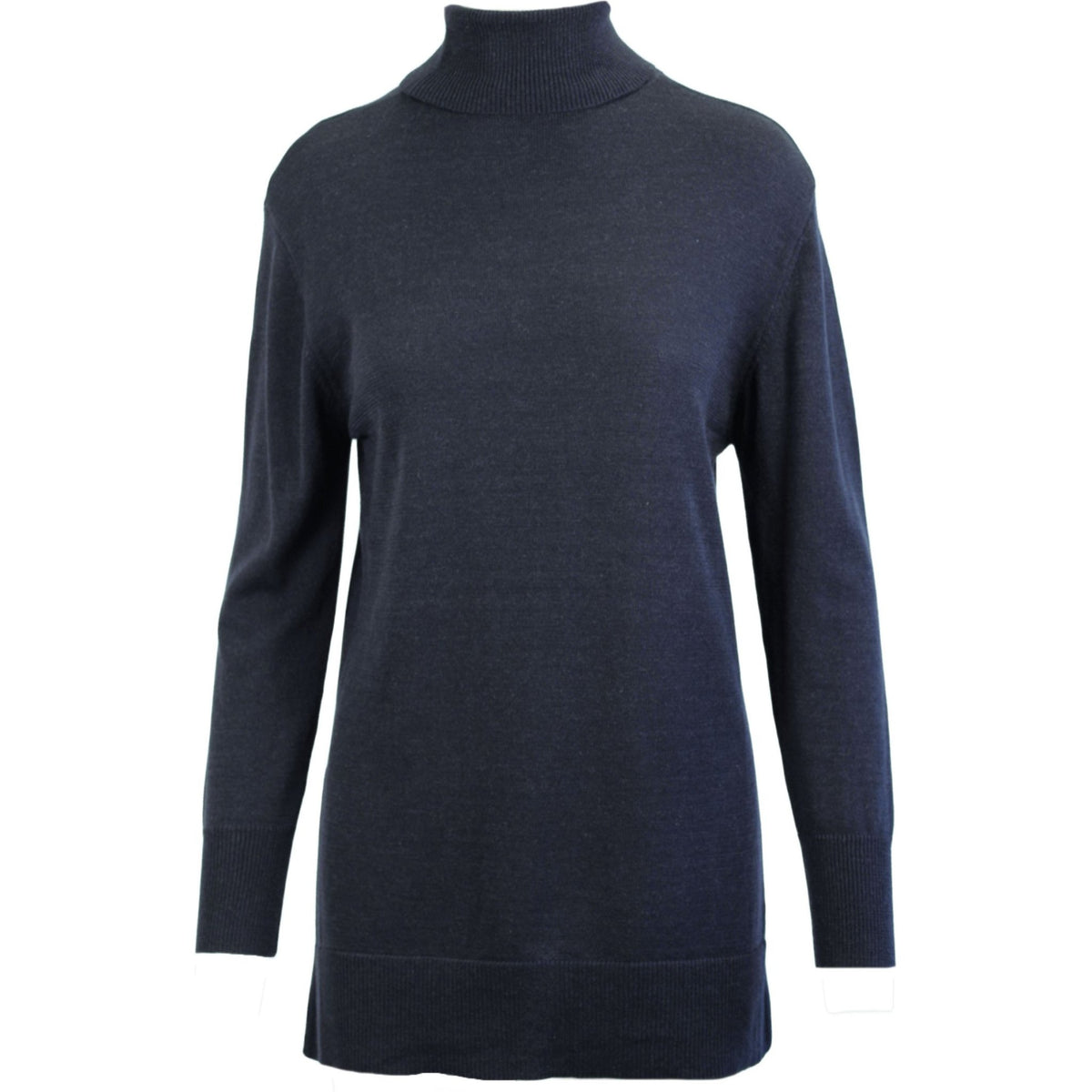 Bamboo high neck knit marine