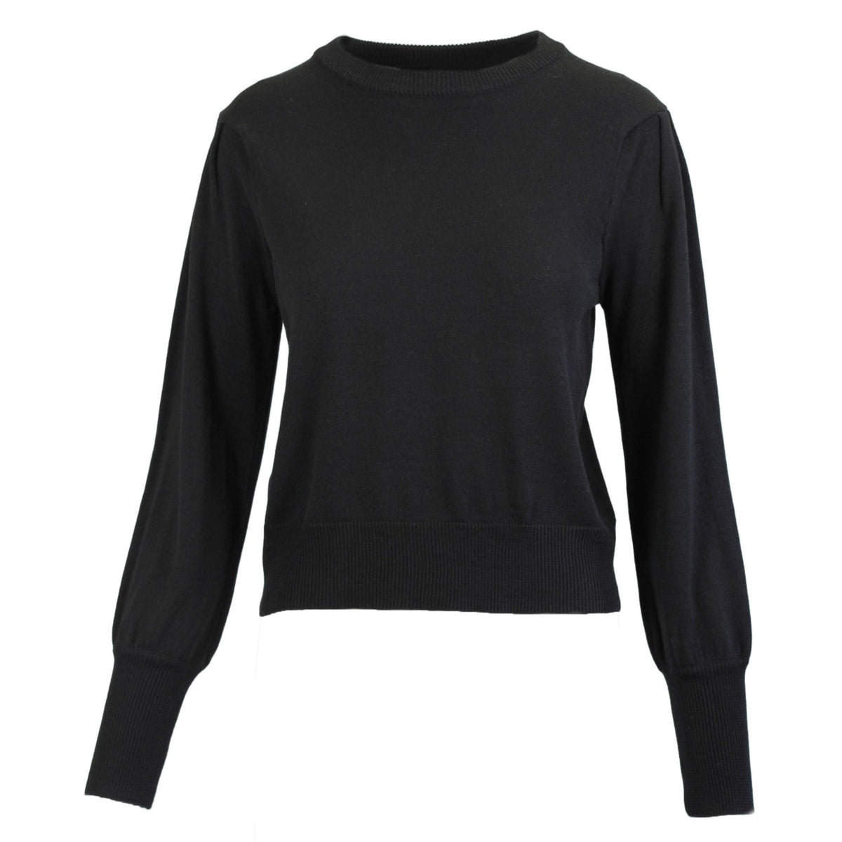 Bamboo round neck knit black