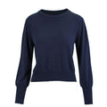 Bamboo round neck knit marine