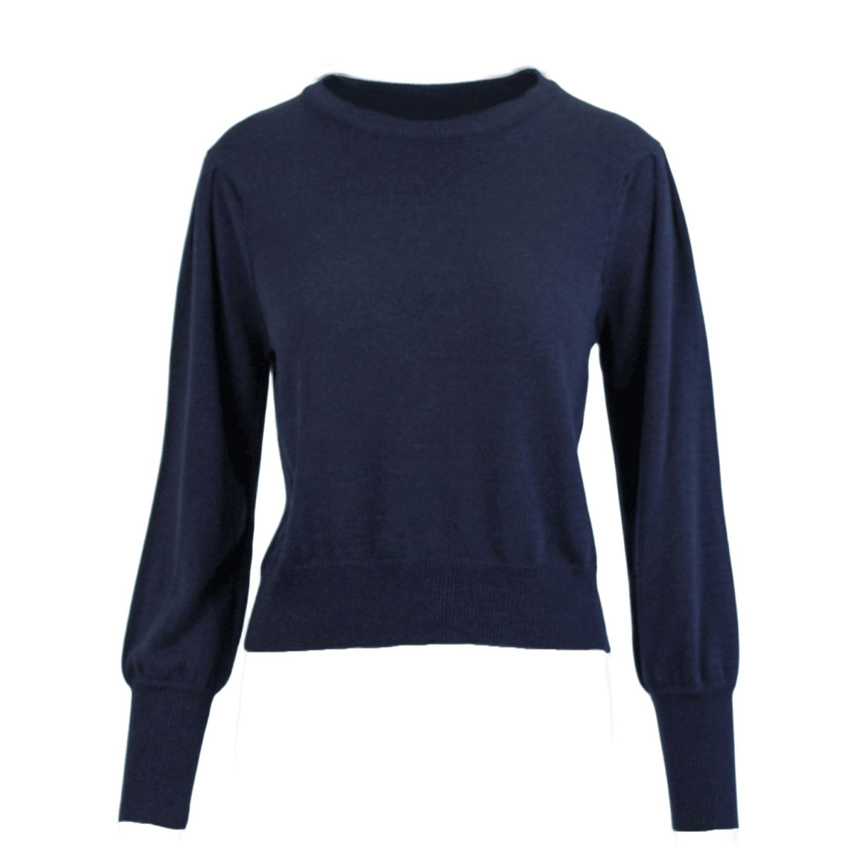Bamboo round neck knit marine