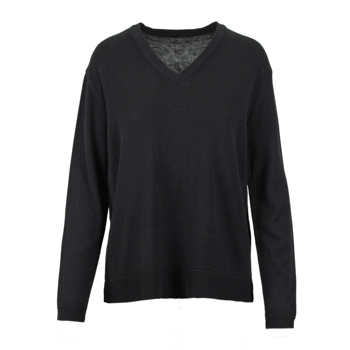 Bamboo v neck knit black