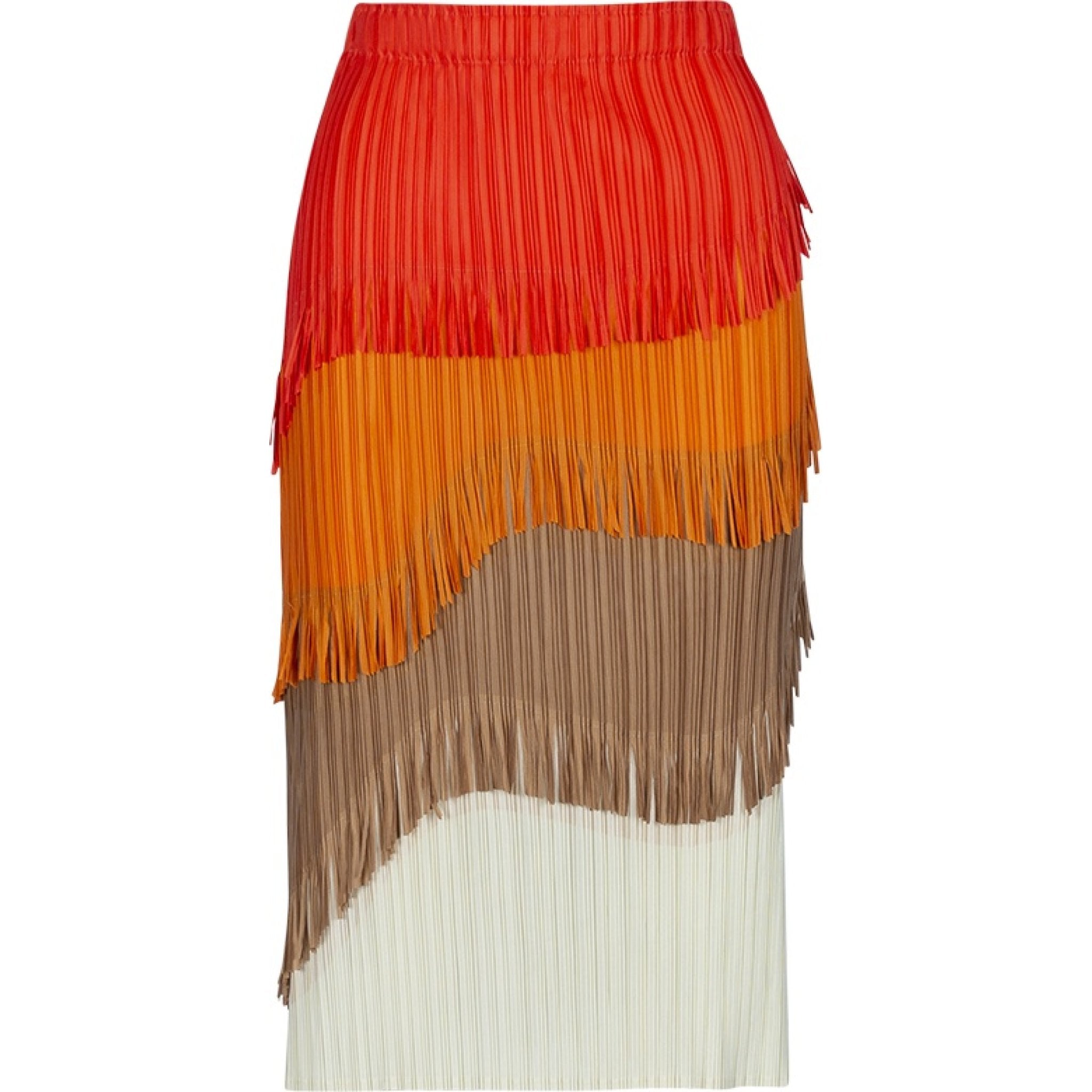 Seline fringes skirt orange