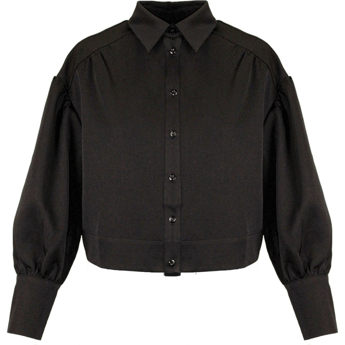 Ring stretch shirt jacket black