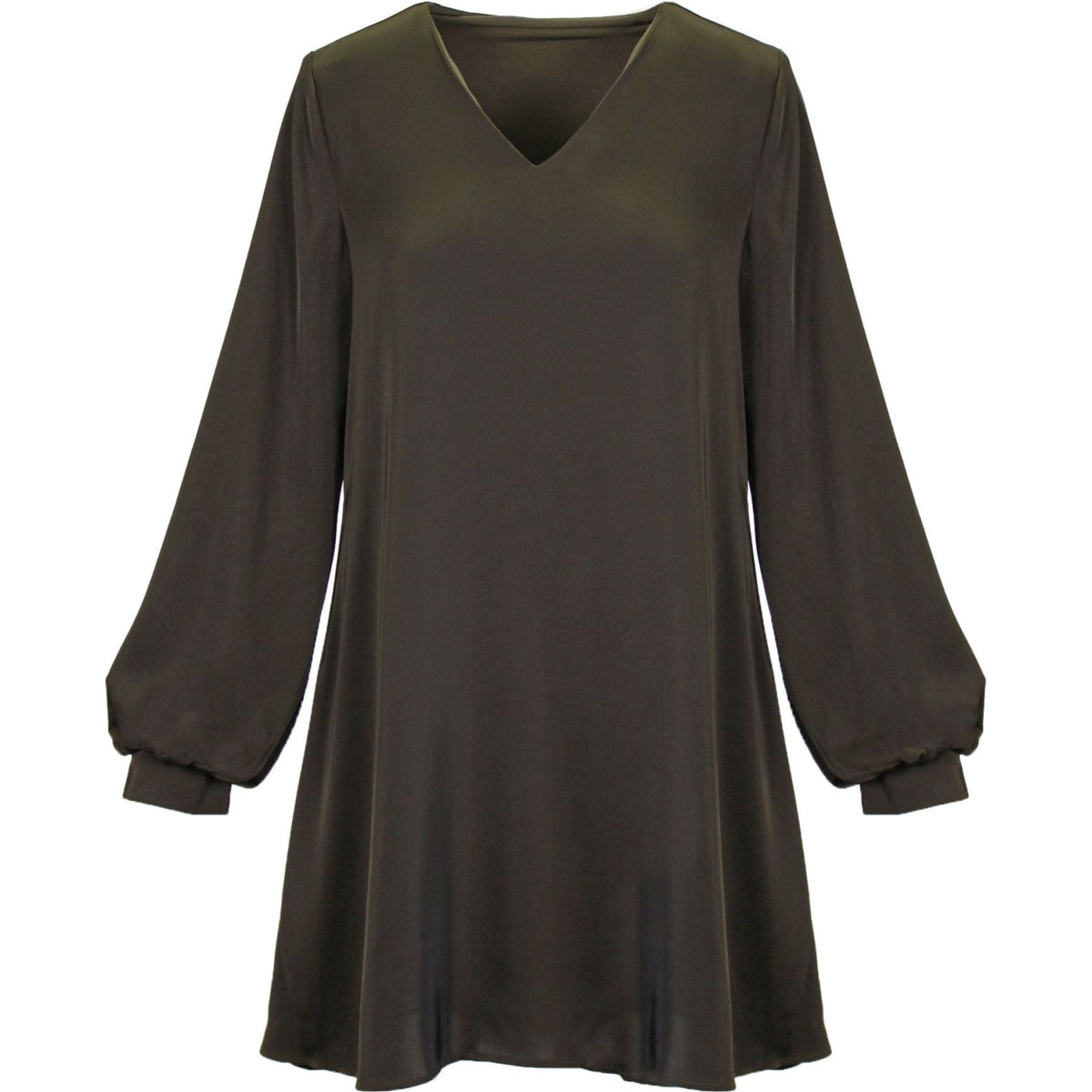 Satin short dress mud