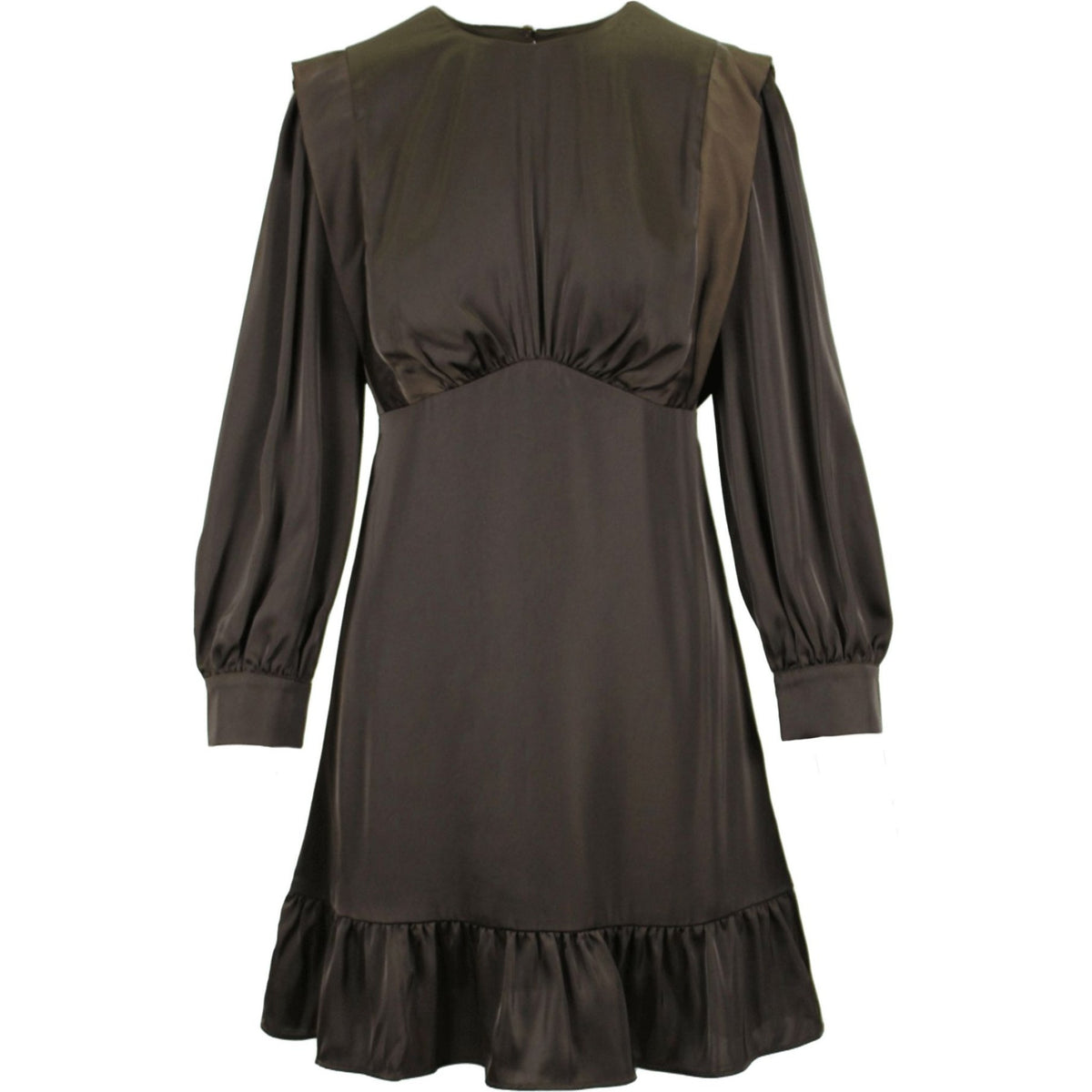 Satin short dress mud