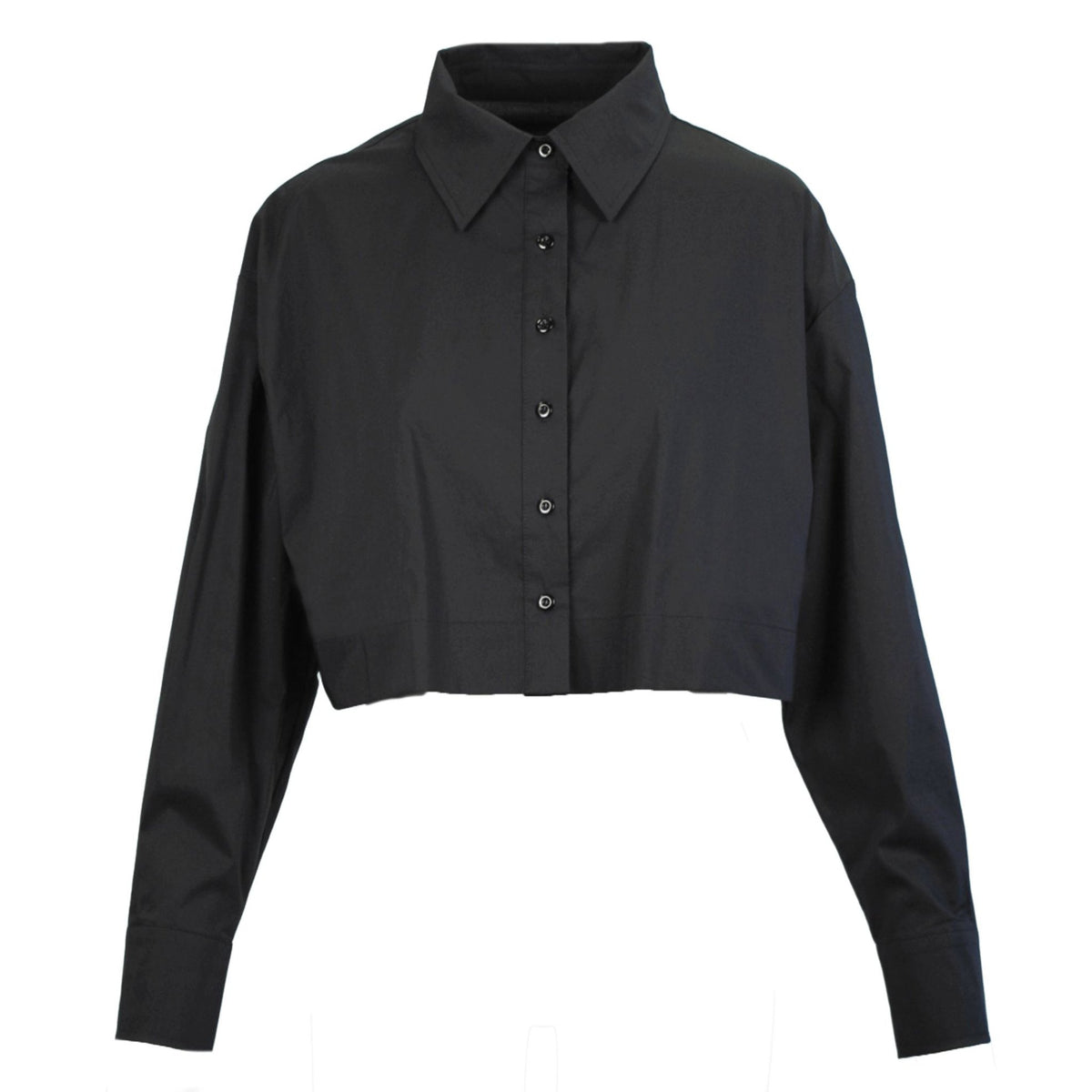 Cotton plain shirt black