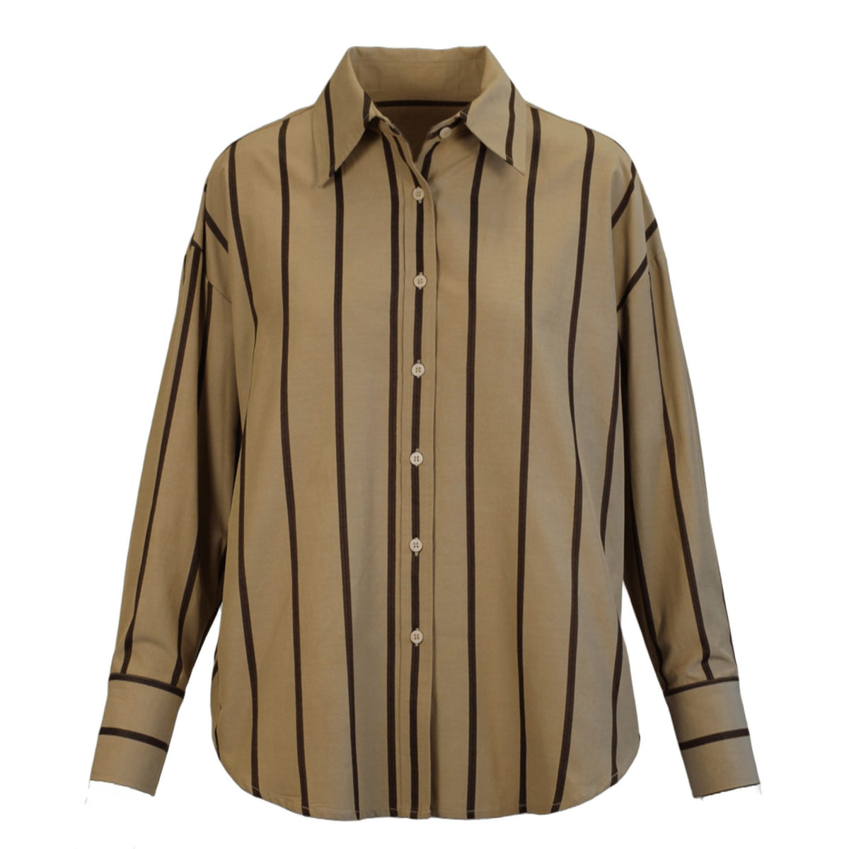Cotton stripe shirt peanut