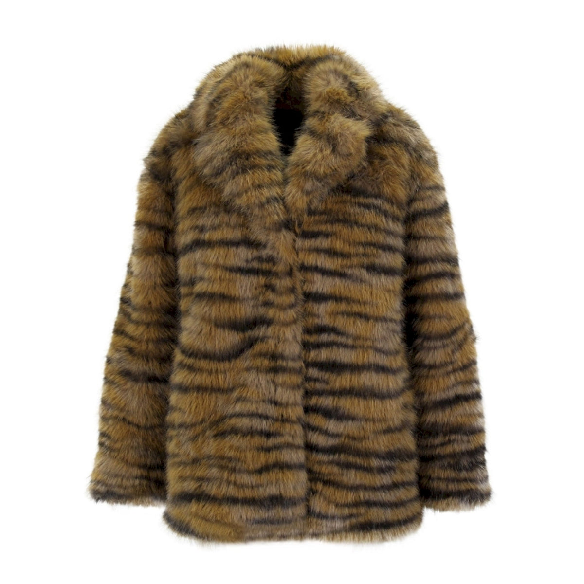 Tiger fur  fur coat honey