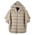 Stripe fur  fur cape butter