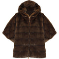 Stripe fur  fur cape choko