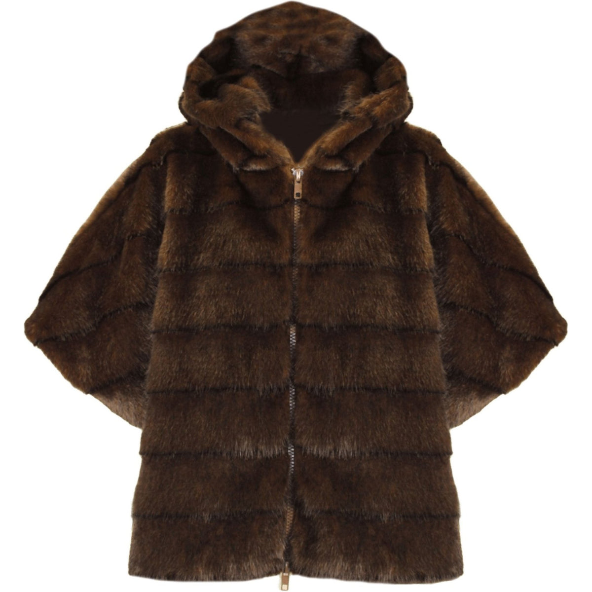 Stripe fur  fur cape choko