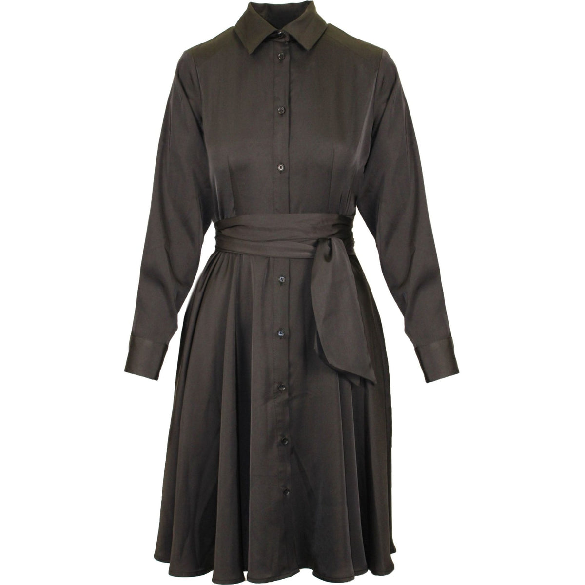 Satin midi dress mud
