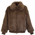 Wolf fur  fur bomber choko