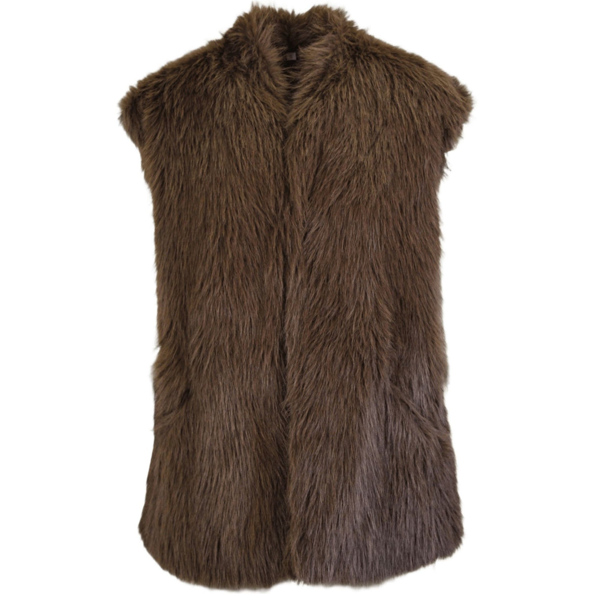 Wolf fur  fur gilet choko