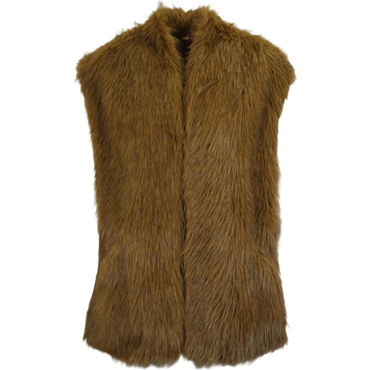 Wolf fur  fur gilet nut