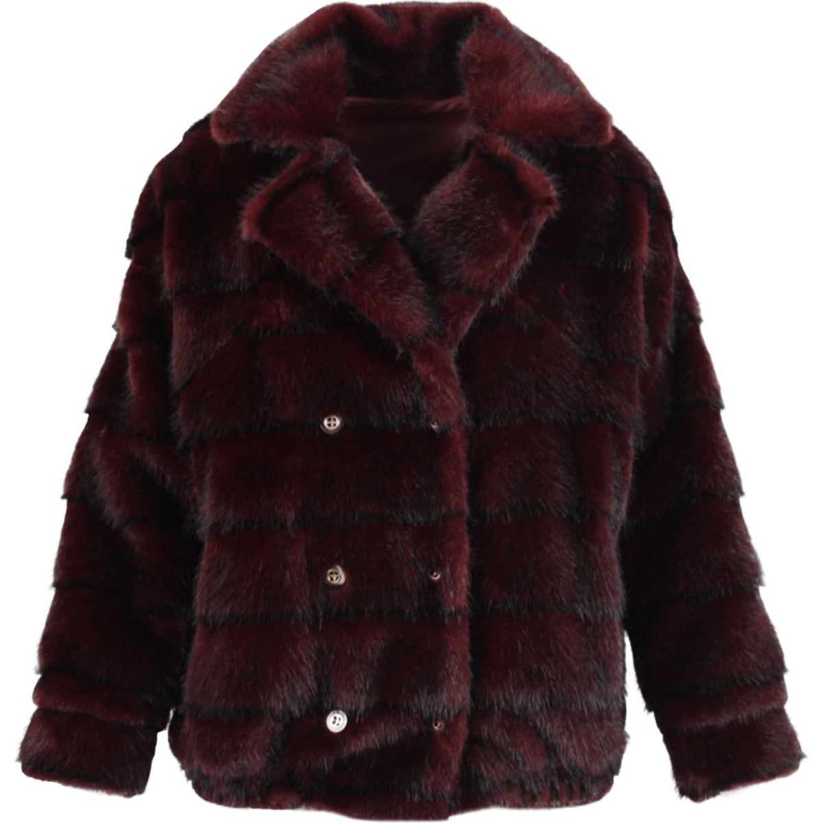 Stripe fur  fur bomber merlot