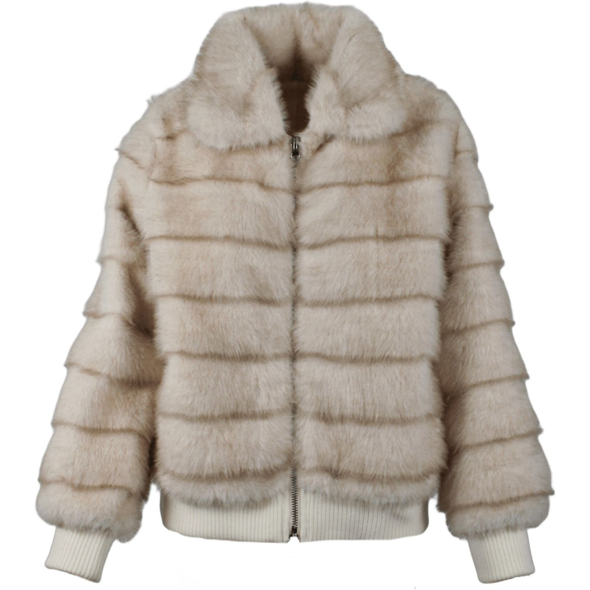 Stripe fur  fur bomber butter