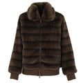 Stripe fur  fur bomber choko