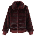 Stripe fur  fur bomber merlot
