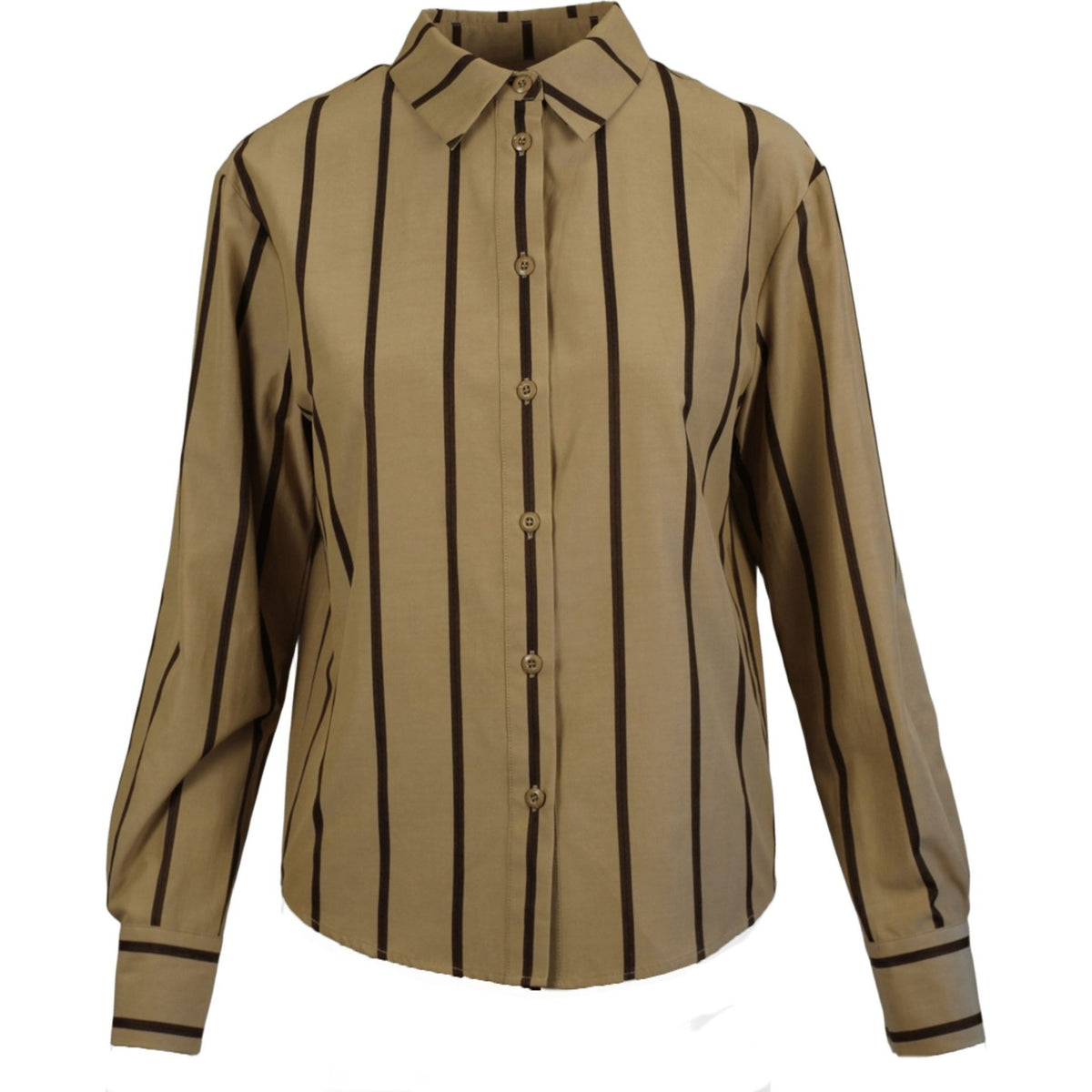 Cotton stripe shirt peanut